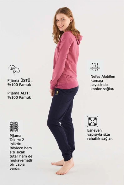 U.S. PoloAssn 16812 Kadın Uzun Kollu Pijama Takımı - 5