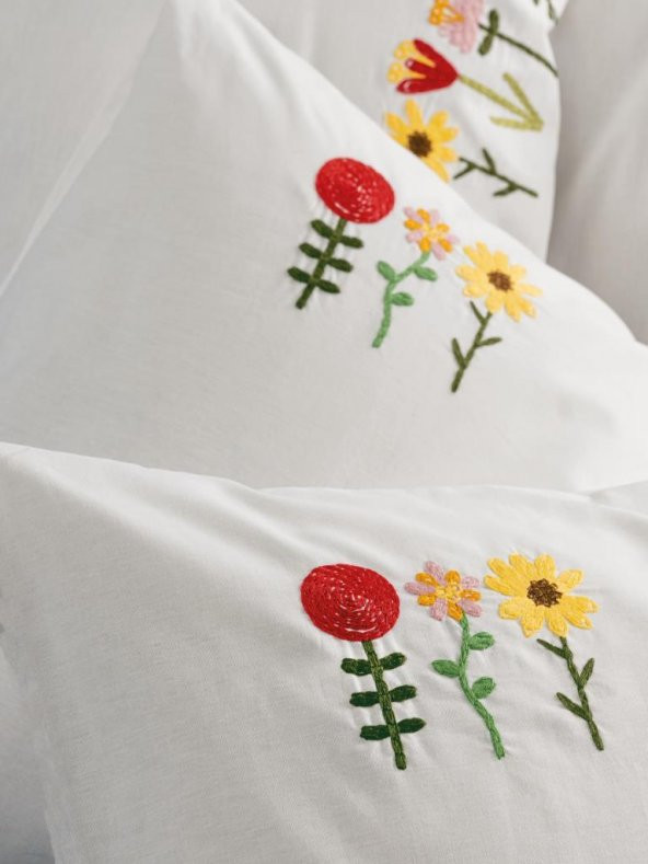 Cotton Box Brode Ranforce Çift Kişilik Nevresim Takımı Mina Pembe - 2