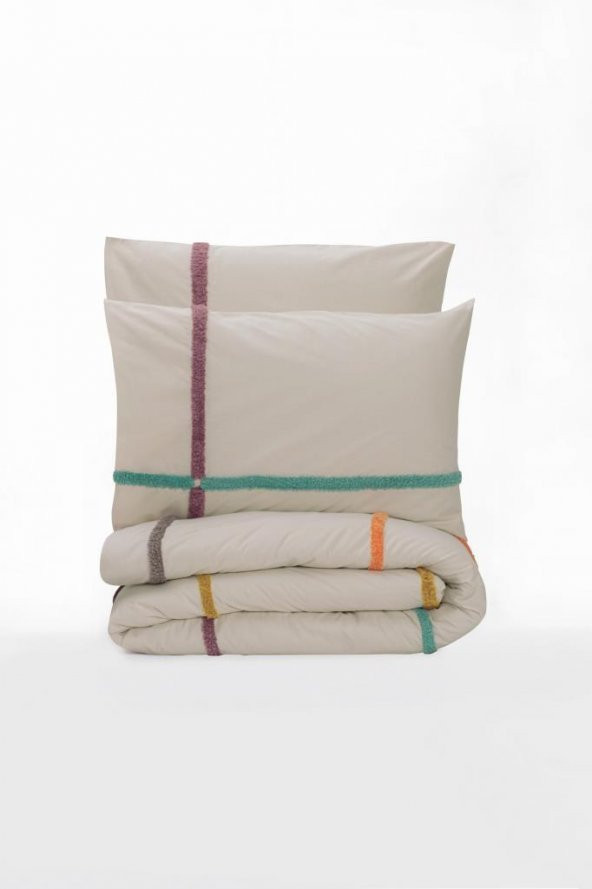 Cotton Box Puff Nakışlı Ranforce Çift Kişilik Nevresim Takımı İnsula Gülkurusu - Resim 4