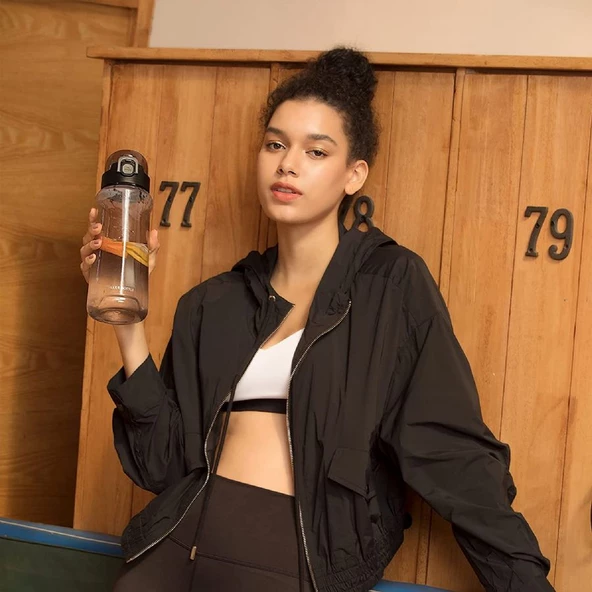 Diller 800 ml Mor Pipetli Spor Okul ve Günlük Matara Kilitli Kapak Tritan Malzeme - Resim 3