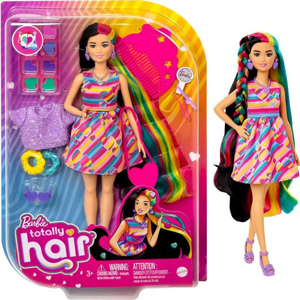 Orjinal Barbie Upuzun Muhteşem Saçlı Bebekler Ve Aksesuarları Siyah Saçlı Kalpli Barbie