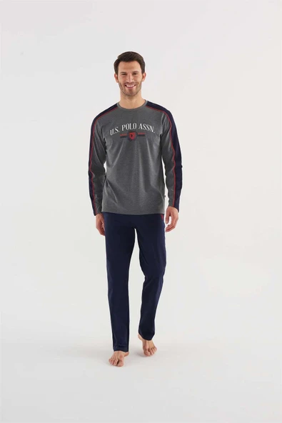 U.s Polo Assn 18620 Erkek Yuvarlak Yaka Pijama Takım - 1