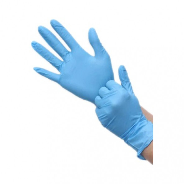Platin Gloves Medium (M) Beden Nitril Pudrasız Mavi Eldiven  100'lü Paket - 2