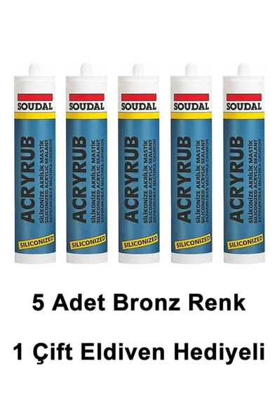 SOUDAL SİLİKONİZE MASTİK BRONZ 500 GR 5 ADET ürün görseli