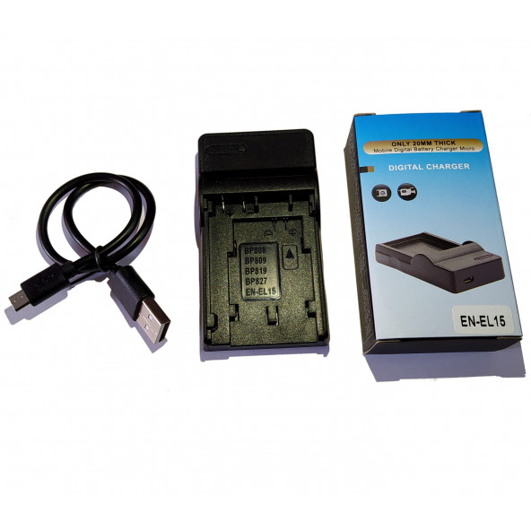 Nikon Mh-25 / EN-EL15 Batarya için USB Şarj Cihazı Powerbanktan şarj edilebilir model - 2
