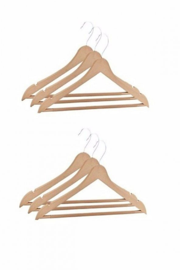 24lü Ahşap Görünümlü Plastik Elbise Askısı - 2