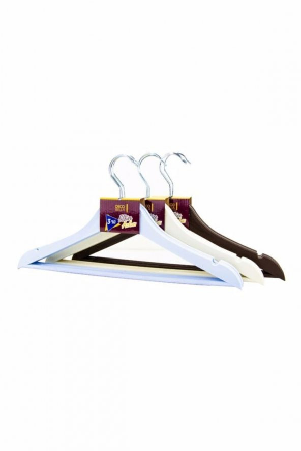 24lü Ahşap Görünümlü Plastik Elbise Askısı - 4