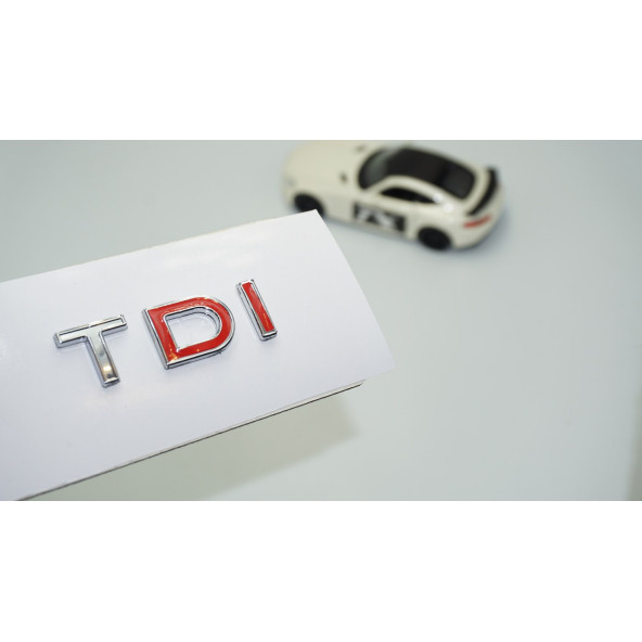 DK Tuning TDi Çift Kırmızı Bagaj Krom ABS Yazı Logo Skoda İle Uyumlu