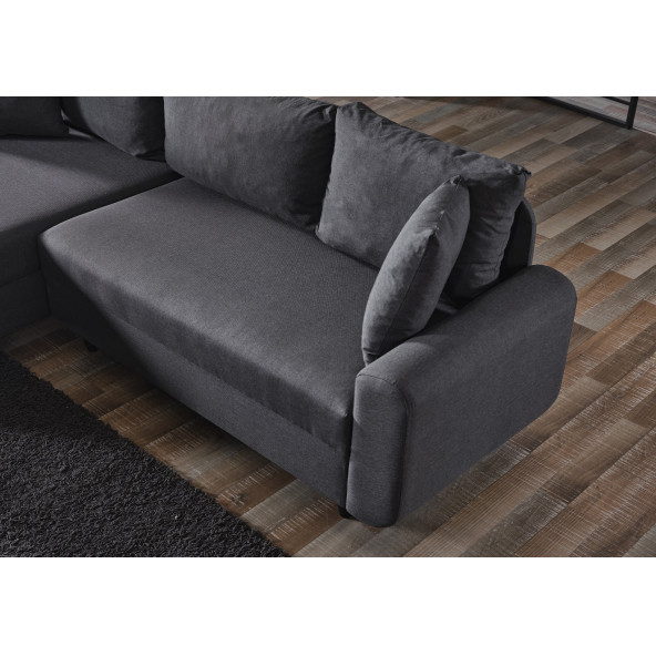 KAGU CORNER FLAVİA KÖŞE TAKIMI PUFLU KOYU GRİ - 3