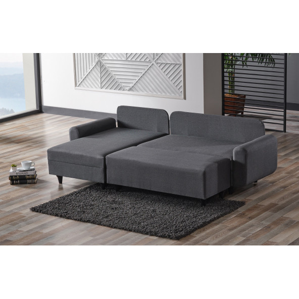 KAGU CORNER FLAVİA KÖŞE TAKIMI PUFLU KOYU GRİ - 6