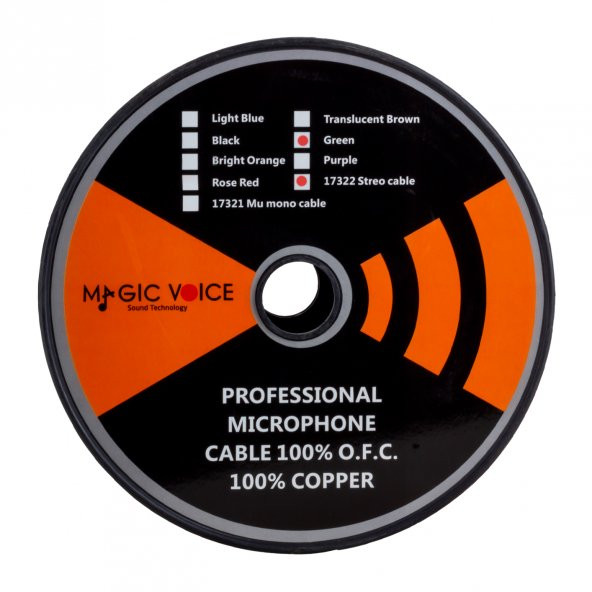 Magicvoice Mikrofon Kablosu Stereo 1.Kalite 100 Metre Yeşil Kablo