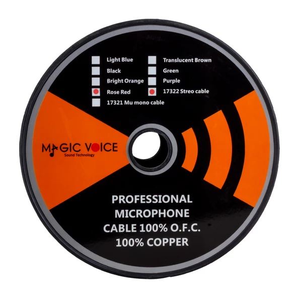 MAGICVOICE MİKROFON KABLOSU STEREO 1.KALİTE 100 METRE KIRMIZI