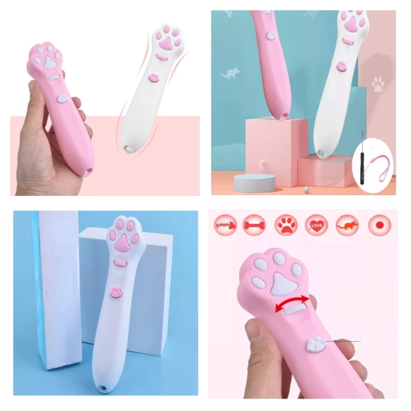 Projeksiyonlu Kedi Lazeri - Pembe - 4