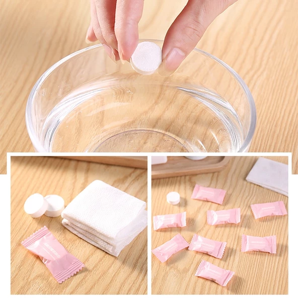 1 Adet Tek Kullanımlık Sıkıştırılmış Islak Mendil - 3