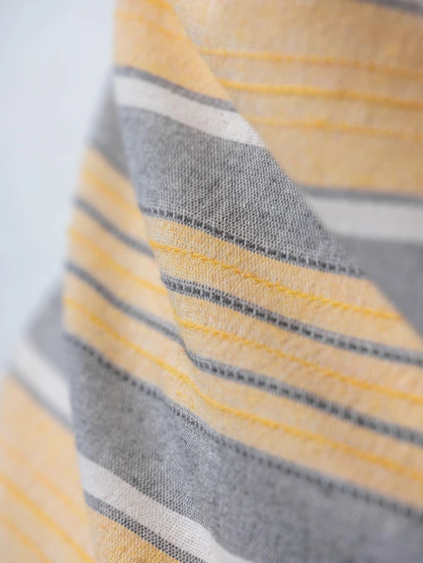 Cotton Box Natureforce İpliği Boyalı Tek Kişilik Nevresim Takımı Tribus Sarı - Resim 4