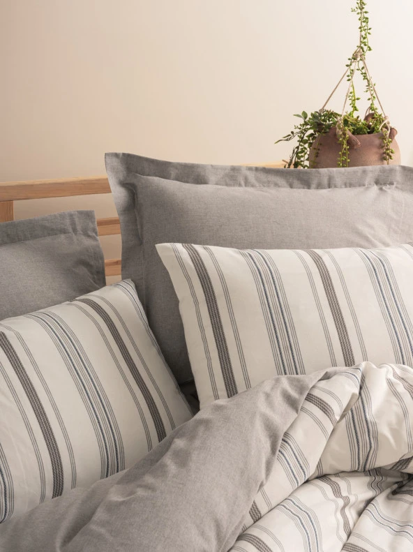 Cotton Box Natureforce İpliği Boyalı Tek Kişilik Nevresim Takımı Neoma Vizon - Resim 2