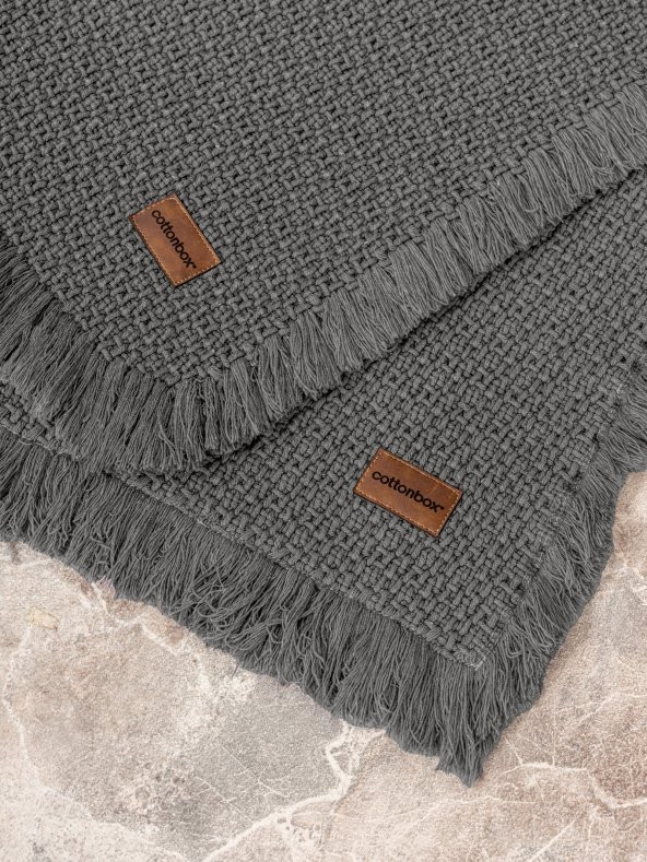 Cotton Box Bath Rug Set Antrasit 75x125 60x90 - 2