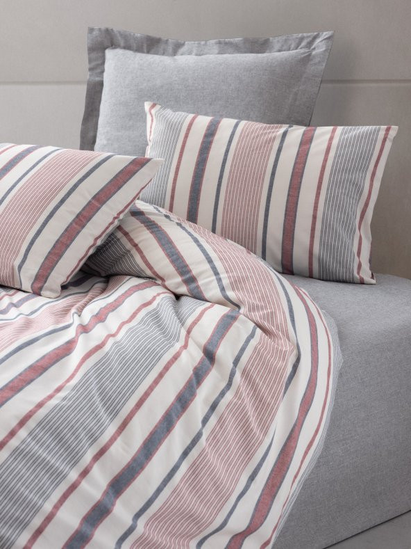 Cotton Box Natureforce İpliği Boyalı Çift Kişilik Nevresim Takımı Duo Mavi - Resim 2