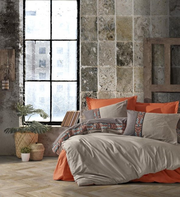 Cotton Box Folk Art Çift Kişilik Nevresim Takımı True Tarçın ürün görseli 1