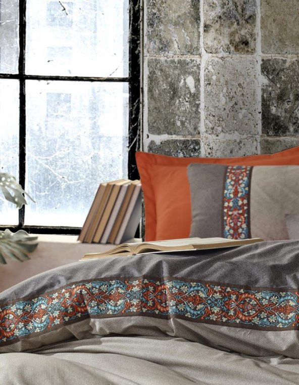 Cotton Box Folk Art Çift Kişilik Nevresim Takımı True Tarçın - Resim 2