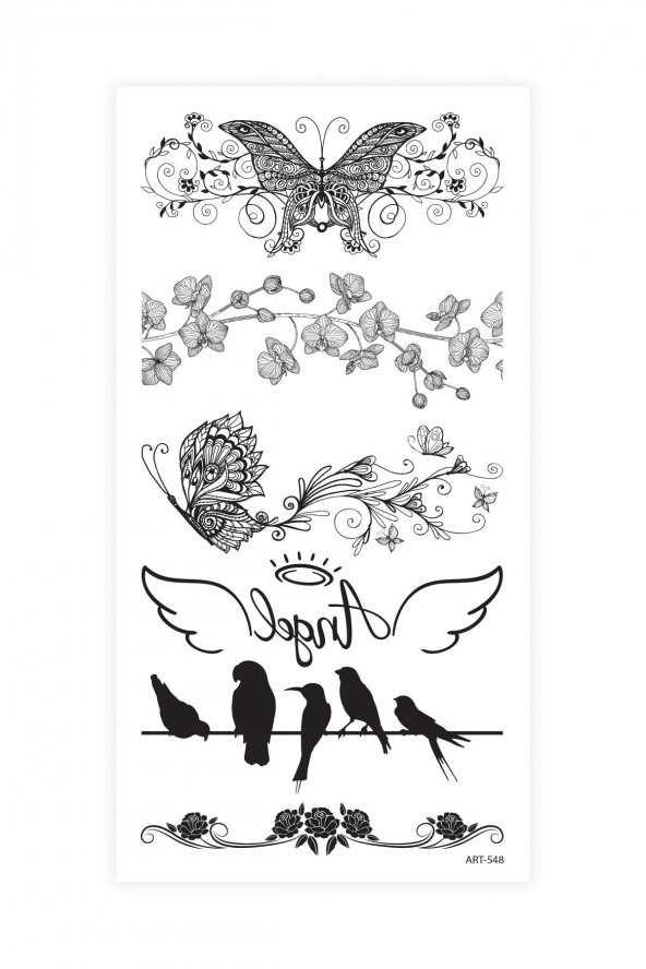 Angel Geçici Dövme,Geçici Tattoo ,Vücut Dövme,Kol Bilek Dövme,Boyun Dövme,Sırt Dövme - 2