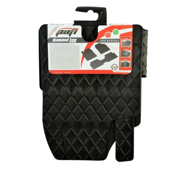 Pufi Kauçuk Paspas Diamond Line Siyah / TEPAY26 ürün görseli 1