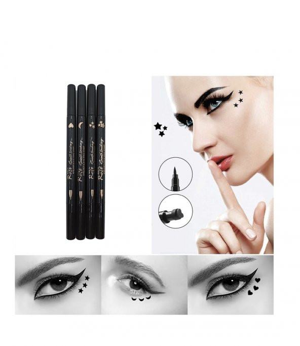 MST COSMETİC Çift Fonksiyonlu Bir Tarafı Kalem Bir Tarafı Kalpli Baskılı Eyeliner