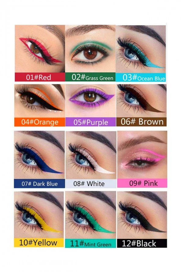 MST COSMETİC 12 Renk Pen Eyeliner Seti - 3