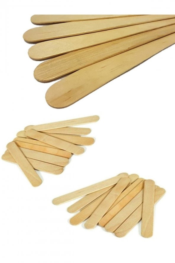 100 Adet Ahşap Ağda Spatulası