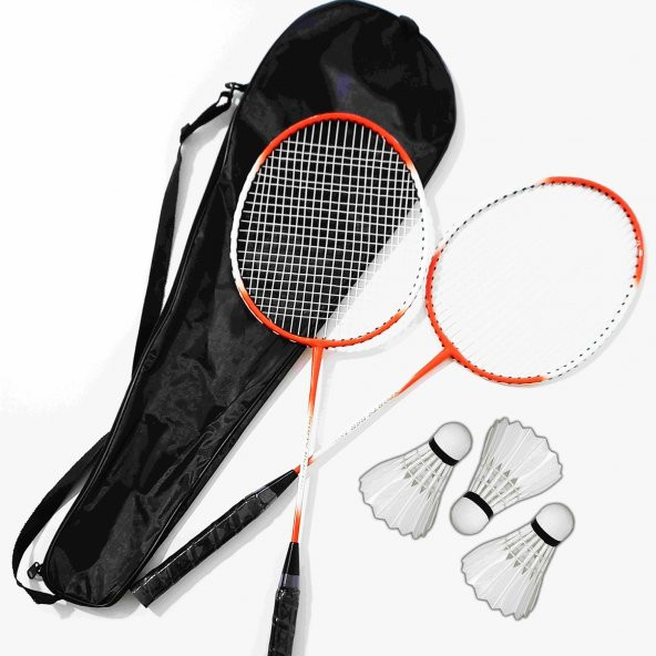 Çantalı PRO Badminton Seti 2 Adet Badminton Raketi 3 Adet Badminton Topu Pro Badminton Set