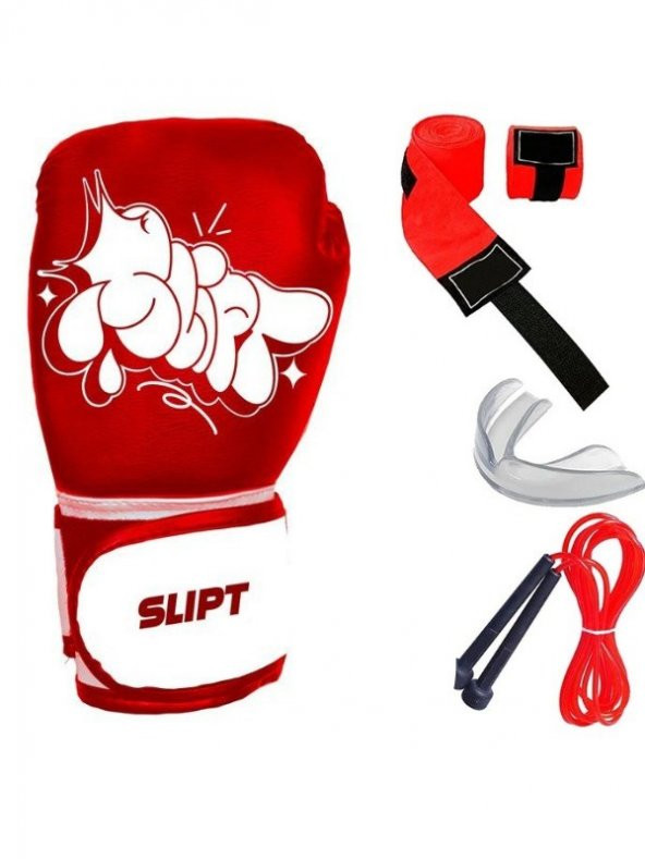 Slipt Boks Eldiveni Boxing Gloves Boks Bandajı Boks Dişliği Atlama İpi Kick Boks Eldiven Seti