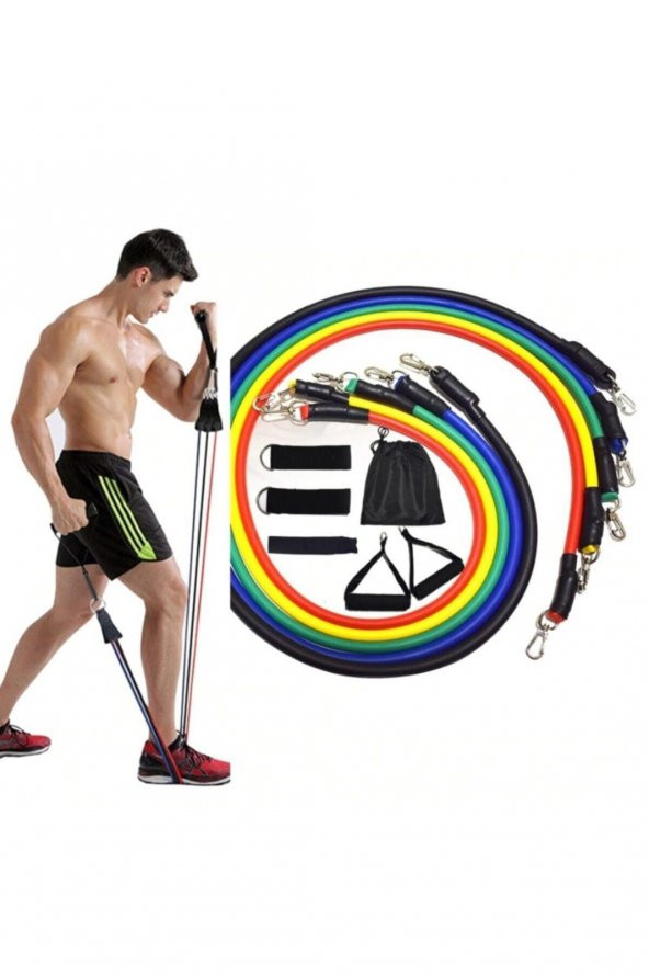 PEKİAL 11 Parça Egzersiz ve Direnç Lastiği