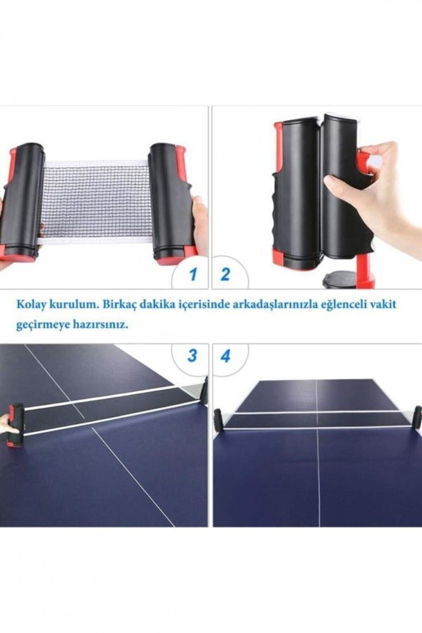 Mekanizmalı Taşınabilir Teleskopik Kaymaz Ping Pong Masa Tenisi Filesi Aparatı - 3