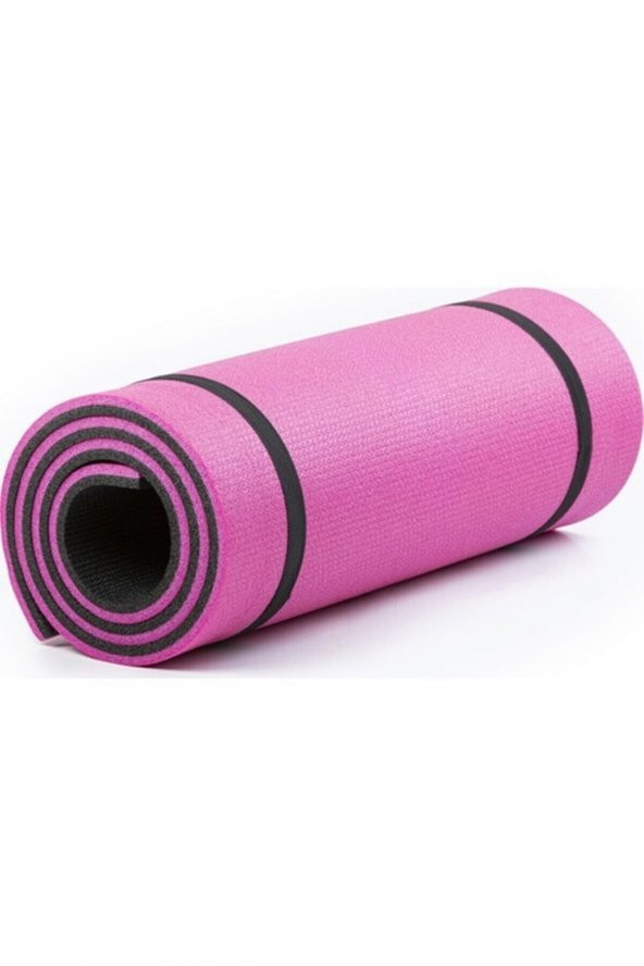 Çift Taraflı Yoga Minderi Ve Spor Matı 16 mm Pembe-Siyah - 2