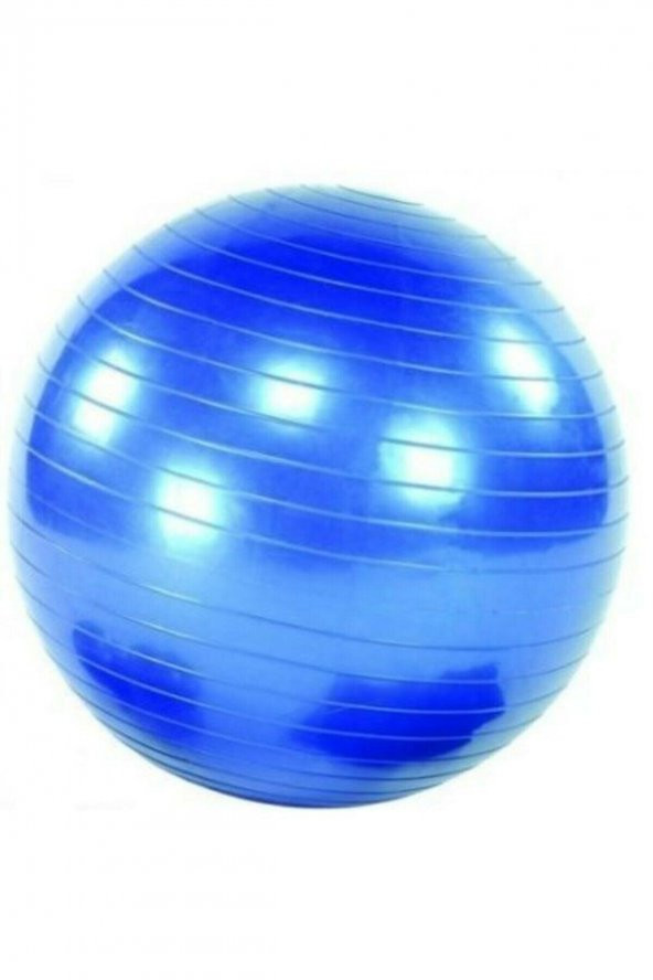 pekial 65 Cm Mavi  Pilates Topu Ve Şişirme Pompası, Yoga Plates Egzersiz Topu Ball - 3