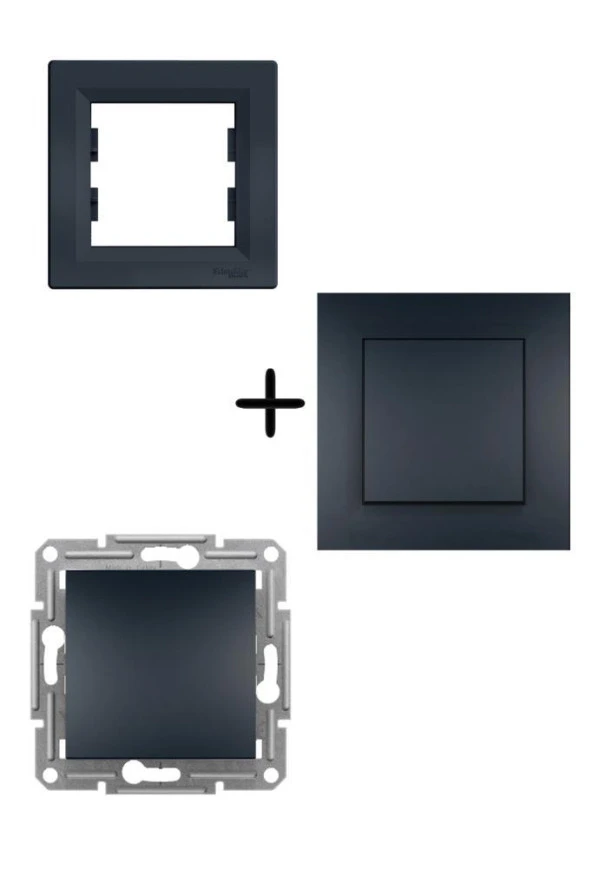 Schneider Asfora Antrasit Vavien - Çerçeveli Tekli Vavien ürün görseli