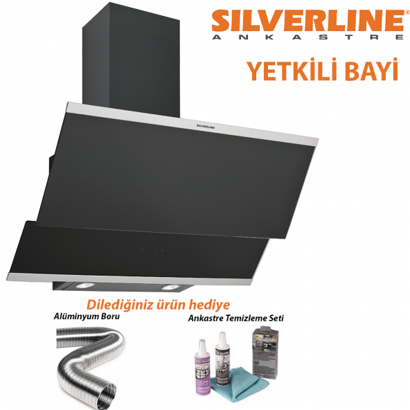 Silverline 3420 90 cm Siyah Cam Davlumbaz