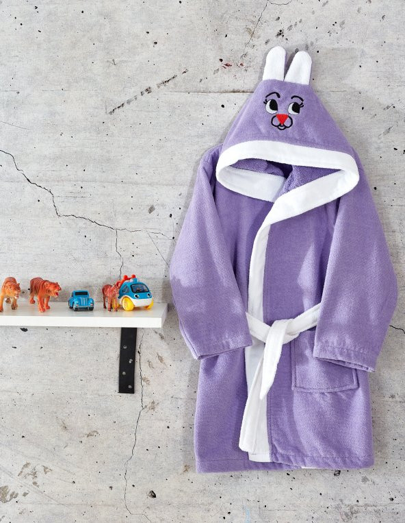 Komfort Home Kapşonlu %100 Pamuklu Çocuk Bornoz - 5