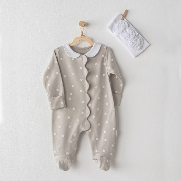 Andywawa AC23663 Beige & White Bebe Tulum Takım Beige