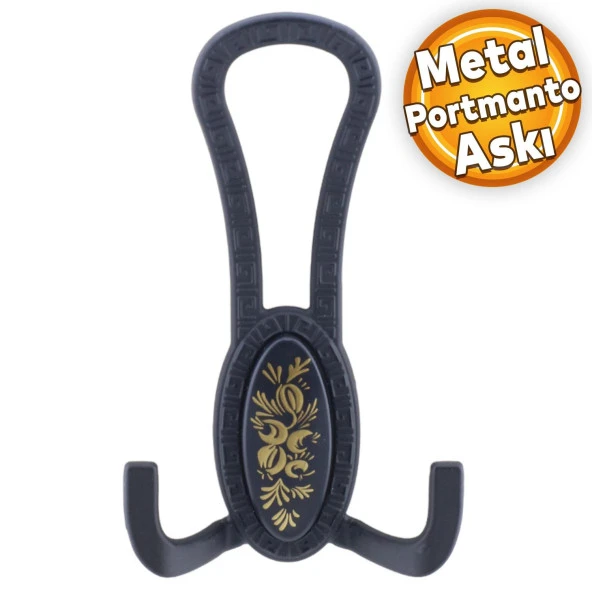 Palmira Portmanto Vestiyer Duvar Askısı Metal Dolap Elbise Askılığı Mat Siyah Desenli