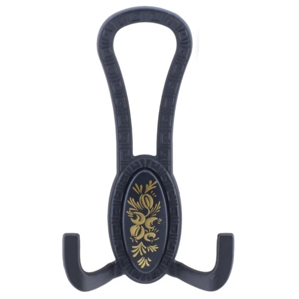 Palmira Portmanto Vestiyer Duvar Askısı Metal Dolap Elbise Askılığı Mat Siyah Desenli - 6