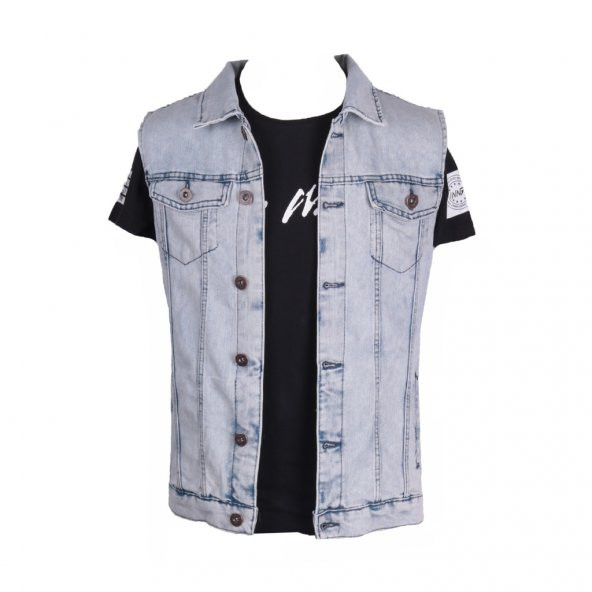 Vikings Jeans Erkek -Denim-Kot- Yelek- Taşlanmış - 2