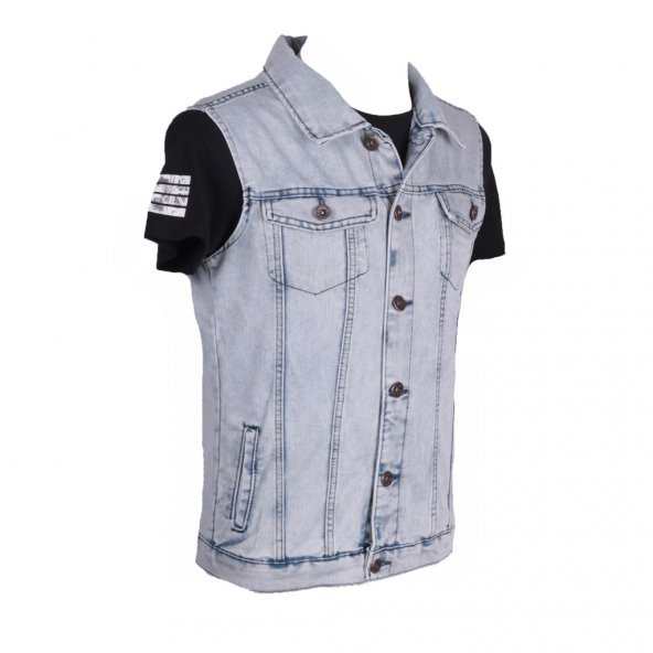Vikings Jeans Erkek -Denim-Kot- Yelek- Taşlanmış - 5