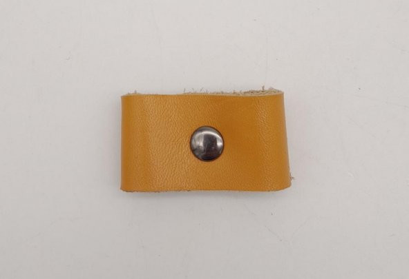 Angel Çanta Aksesuar Hardal Renk Gerçek Deri Büzgülük Füme Metalli - 2