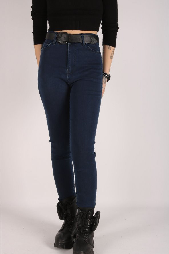 vikings line Yüksek bel jeans Vikings Line Kadın Slim Pantolon denim kumaş