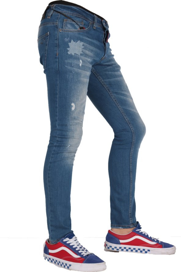 vikings line ERKEK DENİM Elastik Jeans MAVİ KOT PANTOLON