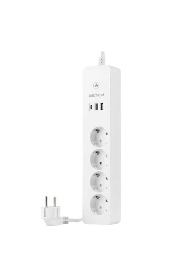 Akıllı Wi-fi Destekli 16a 4'lü Çocuk Kilitli Akım Korumalı Çoklu Priz - Uygulama Üzerinden Kontrol - 8