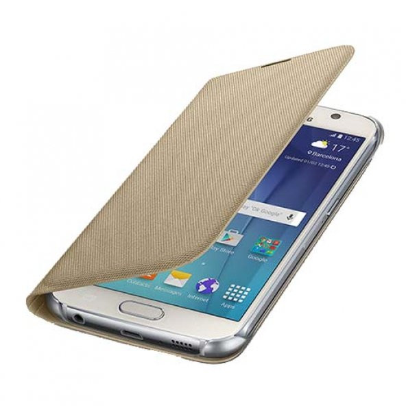 Samsung Galaxy S6 Flip Wallet (Tekstil) Orjinal Altın EF-WG920BFEGWW (Outlet)