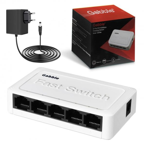 Ethernet Swıtch Hub 5 Port 10/100mbps Gabble Gab-swc05