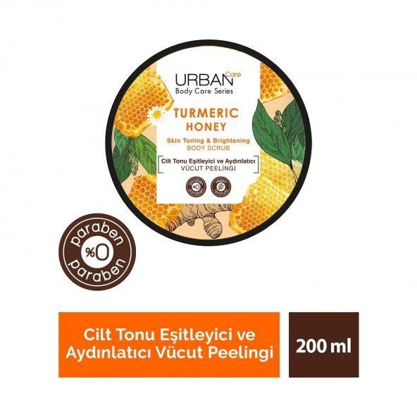 Urban Care Turmeric Honey Cilt Tonu Eşitleyici ve Aydınlatıcı Vücut Peelingi 200 ml